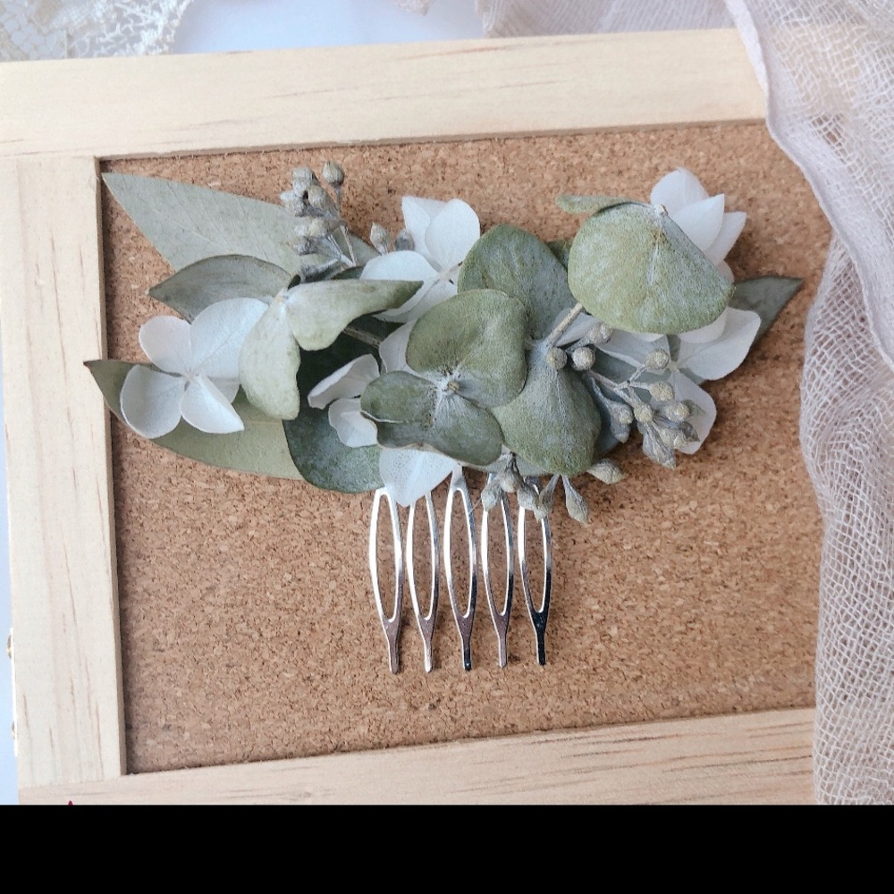 Eucalyptus & Hydrangea Wedding Hairpiece